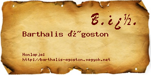Barthalis Ágoston névjegykártya